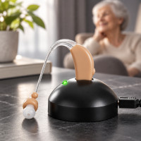 Внутривушной электронный аккумуляторный слуховой аппарат Ultra Sound Amplifier с регулятором громкости для сла