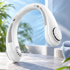 Безлопастной переносной вентилятор на шею NECK COOLER с аккумулятором и электронным управлением, 3 скорости, б