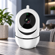 Поворотная беспроводная IP камера видеонаблюдения QC011 WiFi с ночным видением и звуком для дома