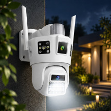 Уличная поворотная IP-камера 4G с разрешением 12 Мп и датчиком движения