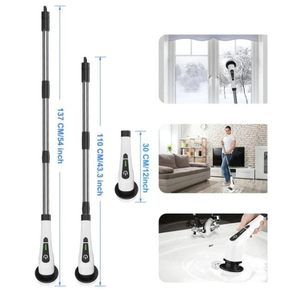 Многофункциональная беспроводная электрическая щетка для уборки Cleaning Brush 7в1 с телескопической ручкой