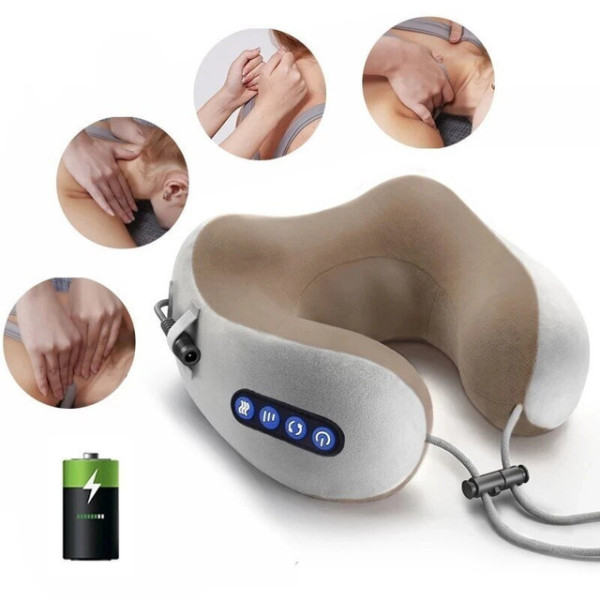 Массажная подушка для шеи U-shaped massage pillow с эффектом памяти для плеч и шеи ортопедическая