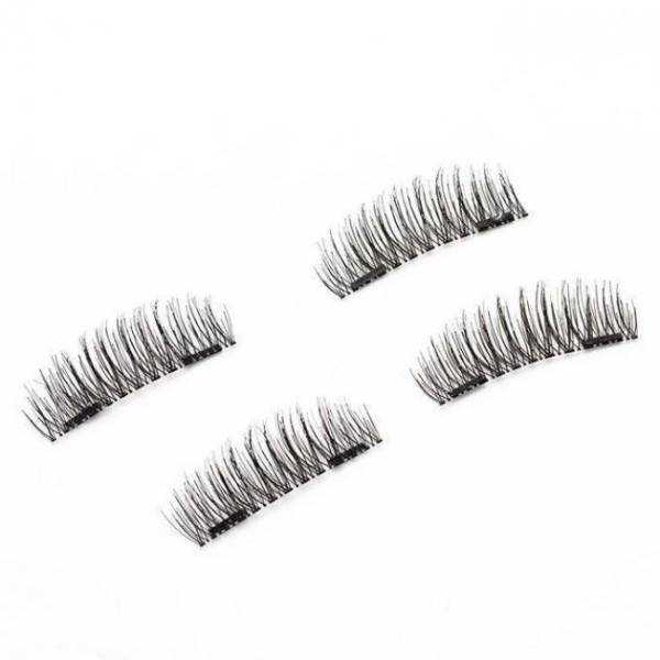 Линейные черные магнитные ресницы Magnetic Eyelashes в косметичке, 2 пары искусственных