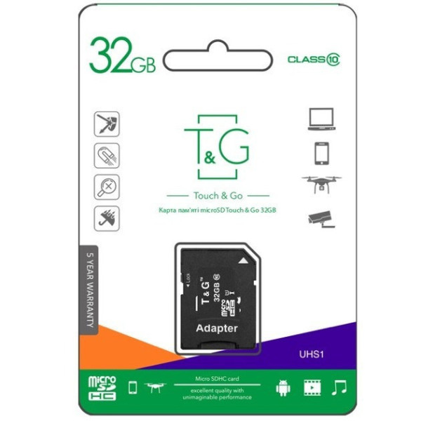 Карта памяти microSDXC 32G TG с адаптером