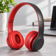 Беспроводные накладные Bluetooth наушники MDR P47 с microSD и USB подключением, складные