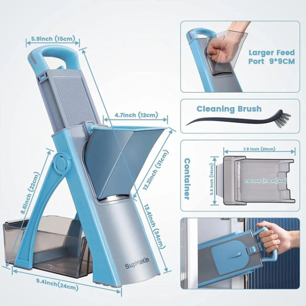 Овощерезка Vegetable cutter 223-6 с регулируемой толщиной нарезки и контейнером, многофункциональная