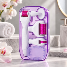 Набор мезороллеров 5в1 Derma Roller Set с титановыми микроиглами для лица и тела