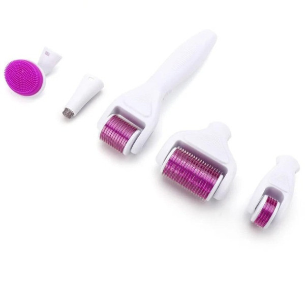 Набор мезороллеров 5в1 Derma Roller Set с титановыми микроиглами для лица и тела