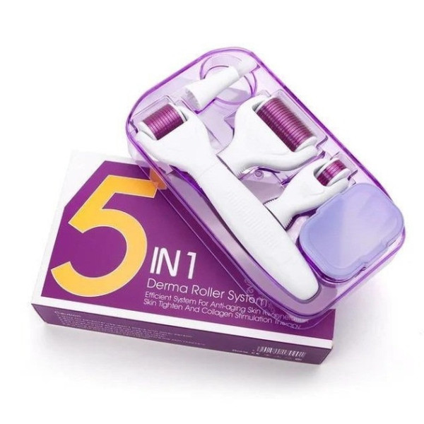 Набор мезороллеров 5в1 Derma Roller Set с титановыми микроиглами для лица и тела