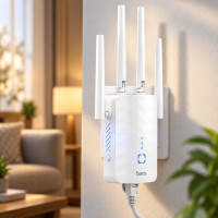 Повторитель сигнала Wi-Fi HOCO HI35 с четырьмя антеннами для дома и квартиры