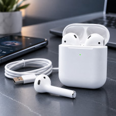 Беспроводные Bluetooth наушники-вкладыши i12 TWS с зарядным боксом белого цвета