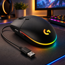 Проводная игровая мышь G102 Lightsync Black с USB, RGB подсветкой и разрешением 8000 DPI для ПК