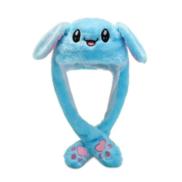 Шапка с подсветкой Pikachu toys soft toys with led с двигающимися ушками голубая