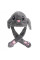 Шапка с подсветкой Pikachu Toys Grey с подвижными ушками в виде серого зайчика для весны и осени