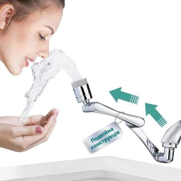Аэратор на кран Faucet Splash Head с поворотом 1080° и двумя режимами, пластик