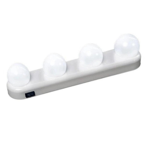 Светодиодная лампа подсветки для зеркала на присосках LED Studio Glow с 4 источниками света, питание от батаре