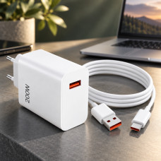 Сетевое USB-C зарядное устройство мощностью до 200 Вт с кабелем и поддержкой быстрой зарядки PD/QC