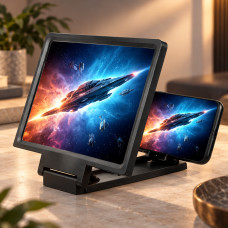 Подставка для смартфона с 3D увеличителем Enlarged Screen Mobile Phone черного цвета из ABS-пластика монолитна