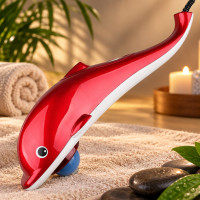 Ручной вибромассажёр для тела Bishop Small Dolphin Massager с 3 насадками для антицеллюлитного и разминающего