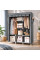 Складной тканевый шкаф Storage Wardrobe 88130 с 3 секциями и 8 полками серого цвета для одежды