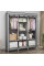 Складной тканевый шкаф Storage Wardrobe 88130 с 3 секциями и 8 полками серого цвета для одежды