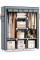 Складной тканевый шкаф Storage Wardrobe 88130 с 3 секциями и 8 полками серого цвета для одежды
