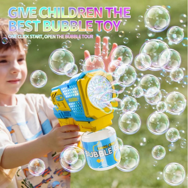 Автоматический пистолет Bubble Gun P162 для мыльных пузырей с музыкой и подсветкой