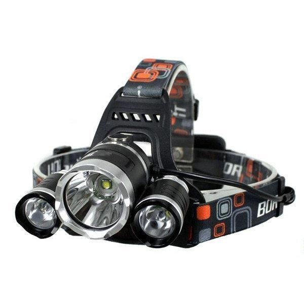 Фонарь Bailong RJ-3000 с тремя светодиодами Cree T6+2Q5, мощный, на батарейках с ремешком и режимами работы