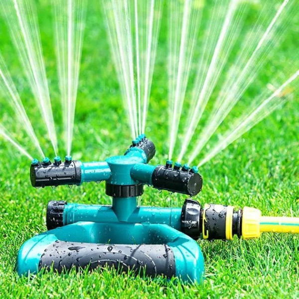 Пульсирующий садовый разбрызгиватель Lawn Sprinkler 360° с вращающимися и регулируемыми форсунками для газона
