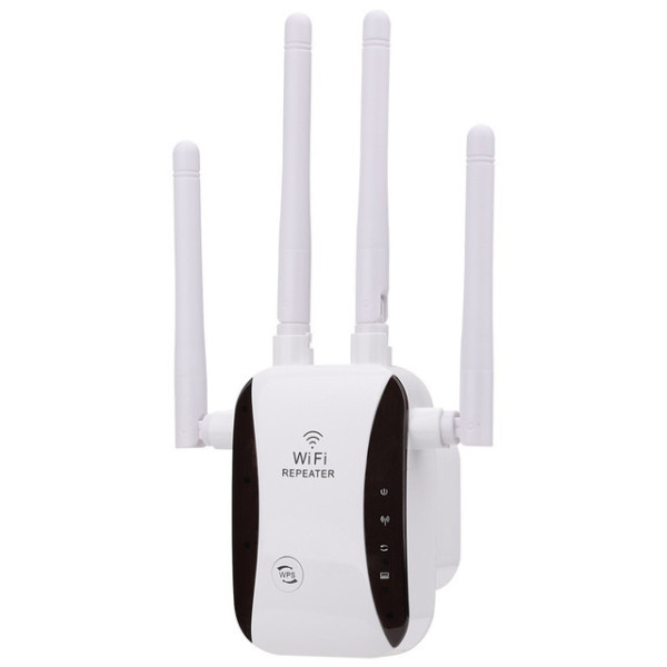 Повторитель сигнала Wi-Fi 2.4G 5G 1200Mbps с внутренними антеннами и розеточной вилкой белый