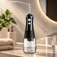Ирригатор L10 Portable с аккумулятором, 300 мл, 5 насадок, 3 режима, черный корпус