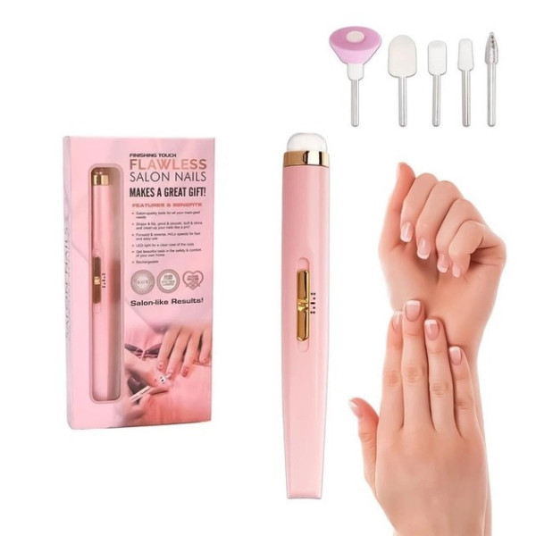 Фрезер для маникюра и педикюра Flawless Salon Nails с насадками, аппарат для снятия гель лака