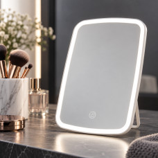 Настольное сенсорное зеркало для макияжа с LED подсветкой на аккумуляторе