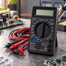 Цифровой мультиметр DT-838 с термопарой, тестер напряжения, вольтметр и амперметр