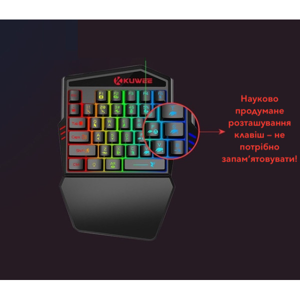 Игровой комплект X1 M1 с Bluetooth клавиатурой и мышью для смартфонов и ПК Black