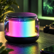 Портативная мини колонка S300 с Bluetooth, TWS, стереозвуком 360° и подсветкой