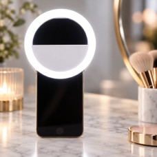 Светодиодное кольцо Selfie Ring Light для телефона с USB зарядкой и прищепкой
