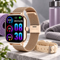 Смарт-часы H9Max Z49 с Bluetooth, звонками, фитнес-трекером и цветным сенсорным дисплеем, два сменных ремешка