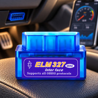 Диагностический адаптер ELM327 Bluetooth OBD2 для авто 12 В совместимый с Android и iOS