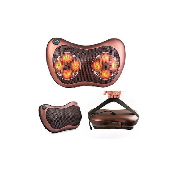 Массажная роликовая подушка Massage Pillow GHM 8028 с подогревом для спины и шеи с вибрацией, постукиванием и