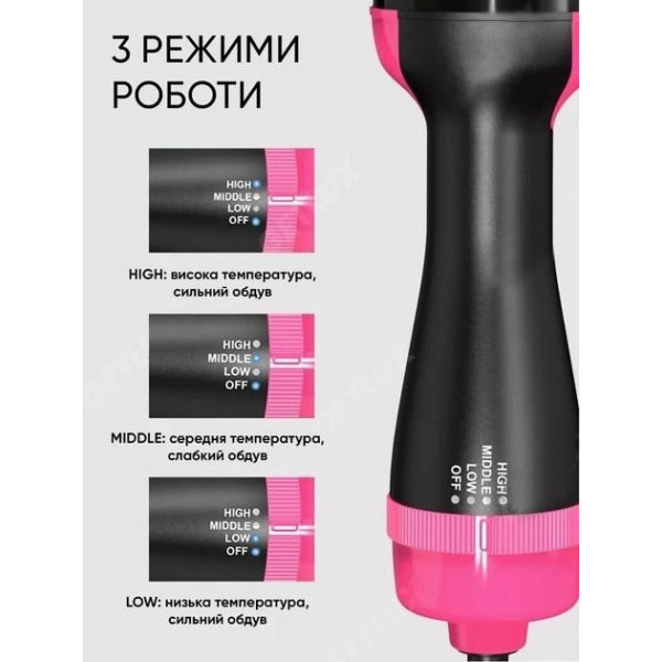 Фен-щетка One Step Hair Dryer 220В для укладки и сушки волос мощностью 1000 Вт с одной насадкой