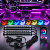 Светодиодная RGB лента для авто с управлением через приложение APP, 16 млн цветов для салона