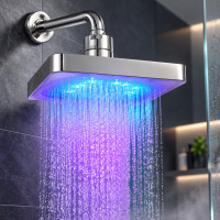Душевая лейка Shower Head квадратная 150 мм с LED подсветкой 7 цветов