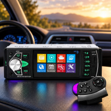 Автомагнитола MP5 4022D 1 DIN с экраном 4.1 дюйма, Bluetooth, RGB-подсветкой и пультом управления на руль