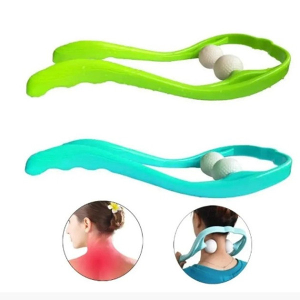 Роликовый ручной массажер Hexiang Neck Massager для шеи и плеч с эффектом разминания для снятия усталости и на