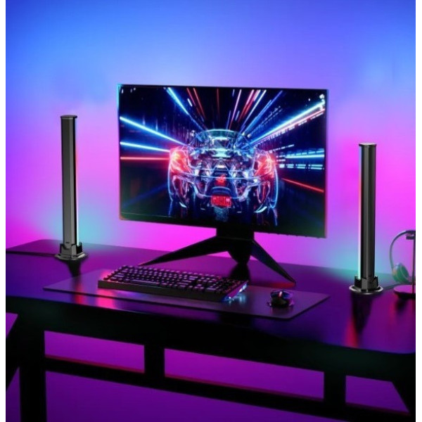 Настенный светодиодный бра Desktop AND HA-184 с RGB подсветкой и четырьмя музыкальными режимами, черный, набор