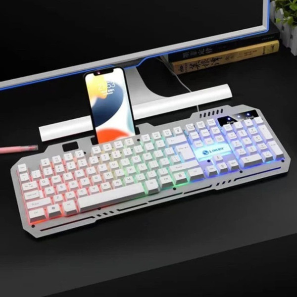 Клавиатура мембранная игровая K-25 с RGB-подсветкой, цифровым блоком и USB-подключением