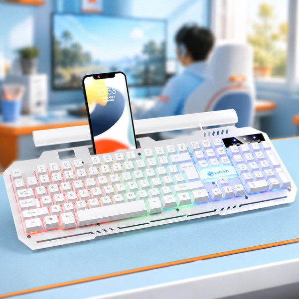 Клавиатура мембранная игровая K-25 с RGB-подсветкой, цифровым блоком и USB-подключением
