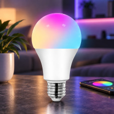 Светодиодная умная лампа Tuya 9W с WiFi и Bluetooth, 16 млн цветов, управление приложением и голосом