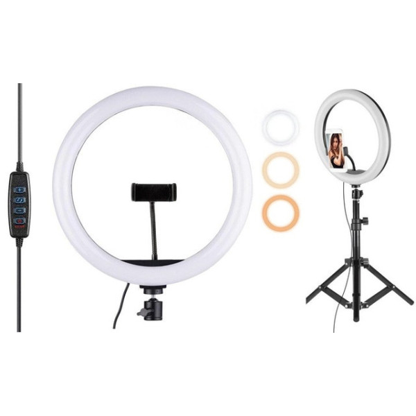 Кольцевая LED лампа Ring Light 33 см с штативом и креплением для телефона LC-330